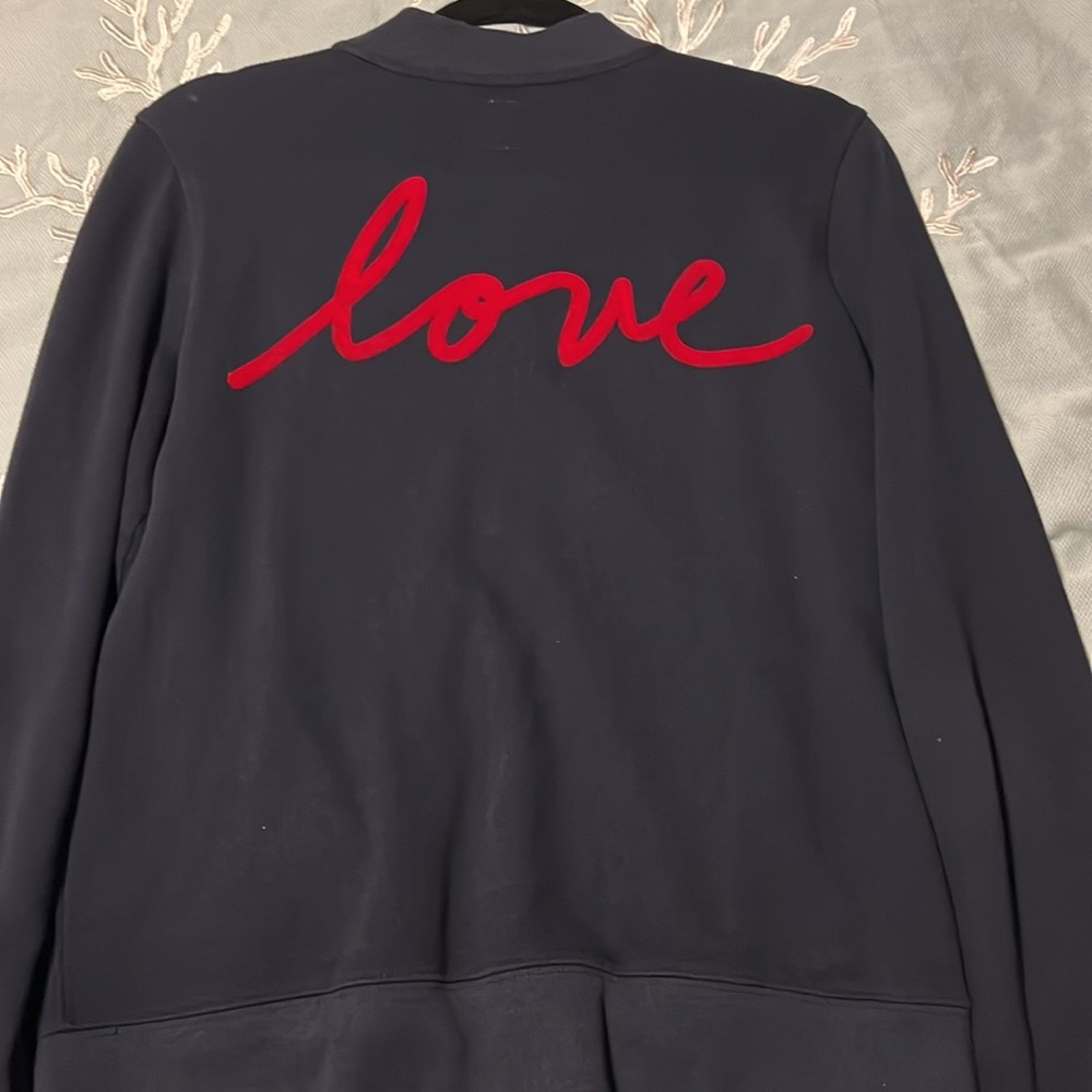 Love zip up light weight jacket by Ellen Degeneres